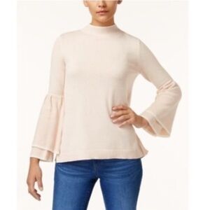 Style & Co High Neck Ruffled Bell-Sleeve Sweater